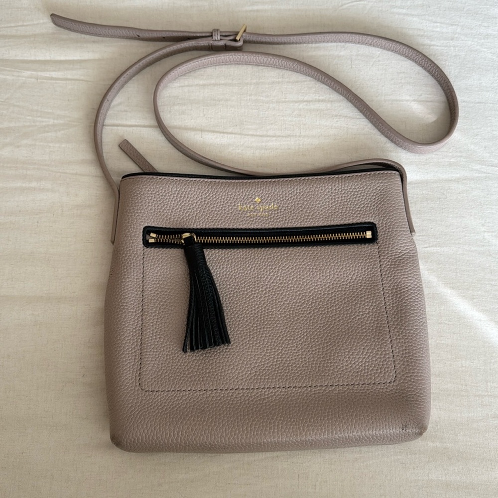 Kate Spade Crossbody Bag - light wear. Taupe color